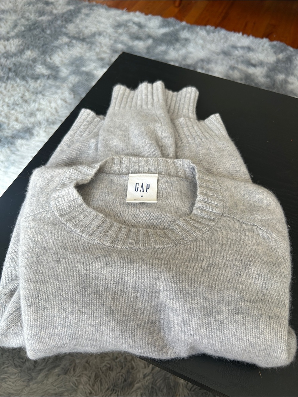 🍁GAP 100% Cashmere Crewneck Sweater in Heather Gray